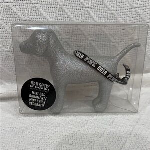 PINK Victoria's Secret Glittery Silver Dog Toy